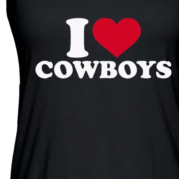 I Love Cowboys Ladies Essential Flowy Tank