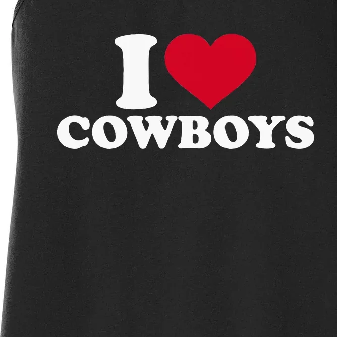 I Love Cowboys Women's Racerback Tank