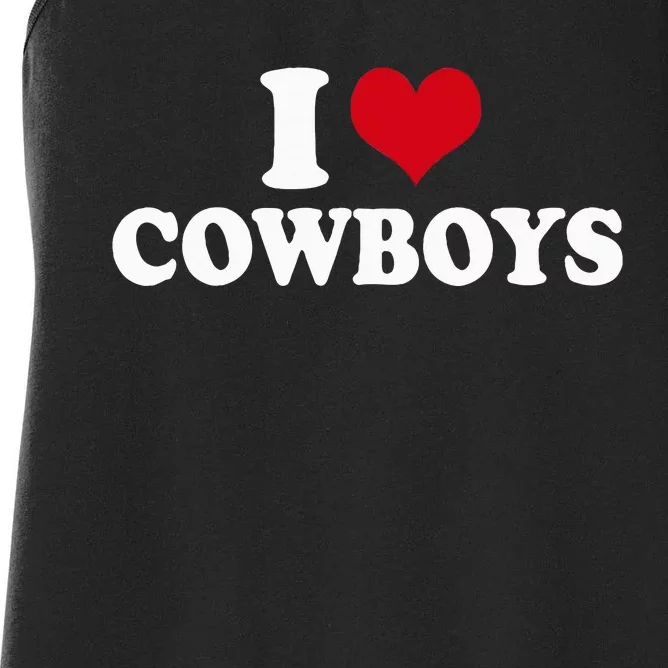 I Love Cowboys Women's Racerback Tank