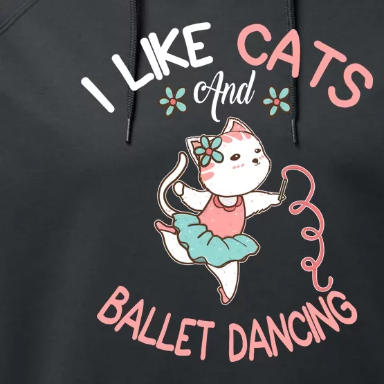 I Like Cats And Ballet Dancing Performance Fleece Hoodie