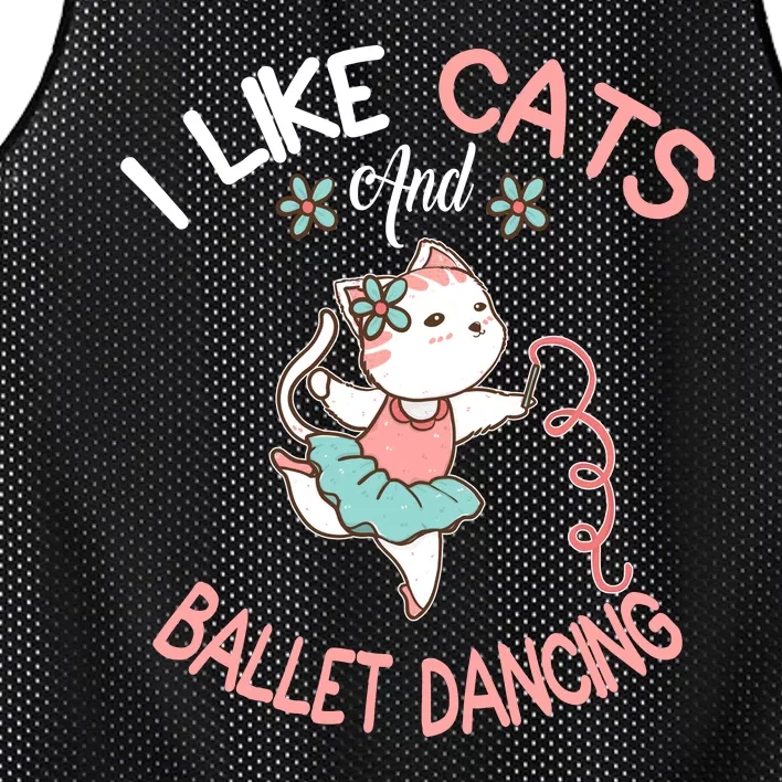 I Like Cats And Ballet Dancing Mesh Reversible Basketball Jersey Tank