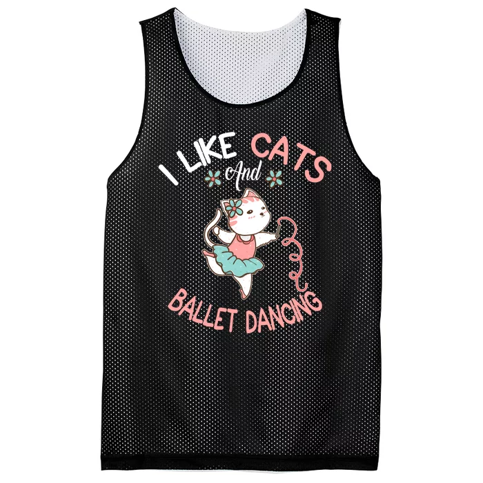 I Like Cats And Ballet Dancing Mesh Reversible Basketball Jersey Tank