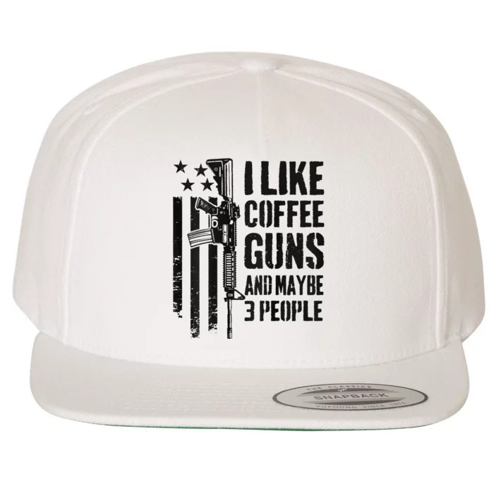 I Like Coffee Guns & Maybe 3 People AR15 Camo Gun Wool Snapback Cap