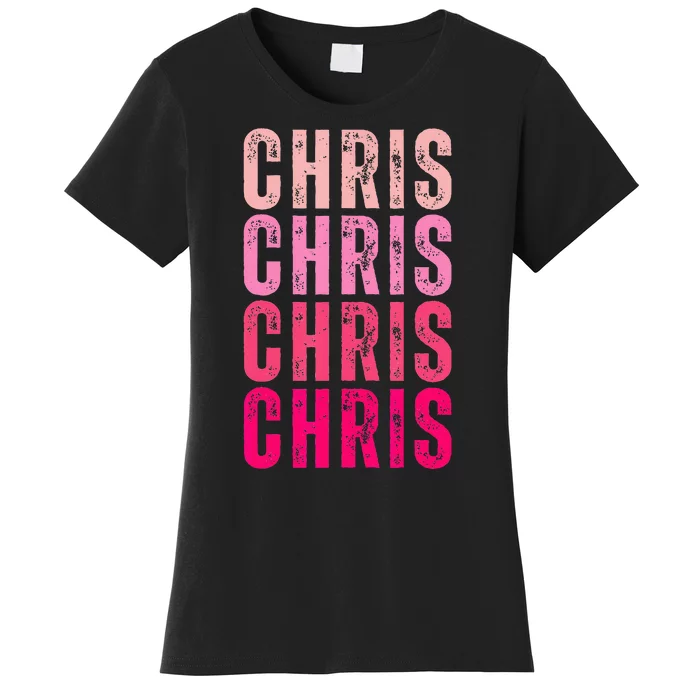 I Love Chris First Name Chris Vintage Women's T-Shirt