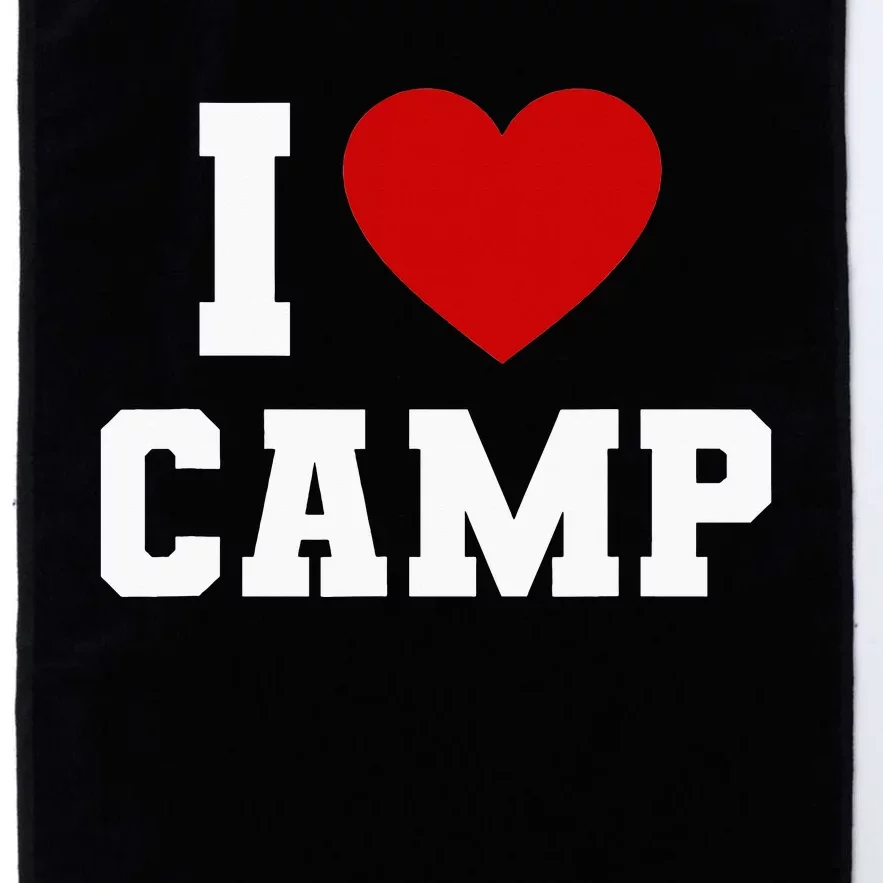 I Love Camp Summer Camp Camping S'more Glamping Outdoor Platinum Collection Golf Towel