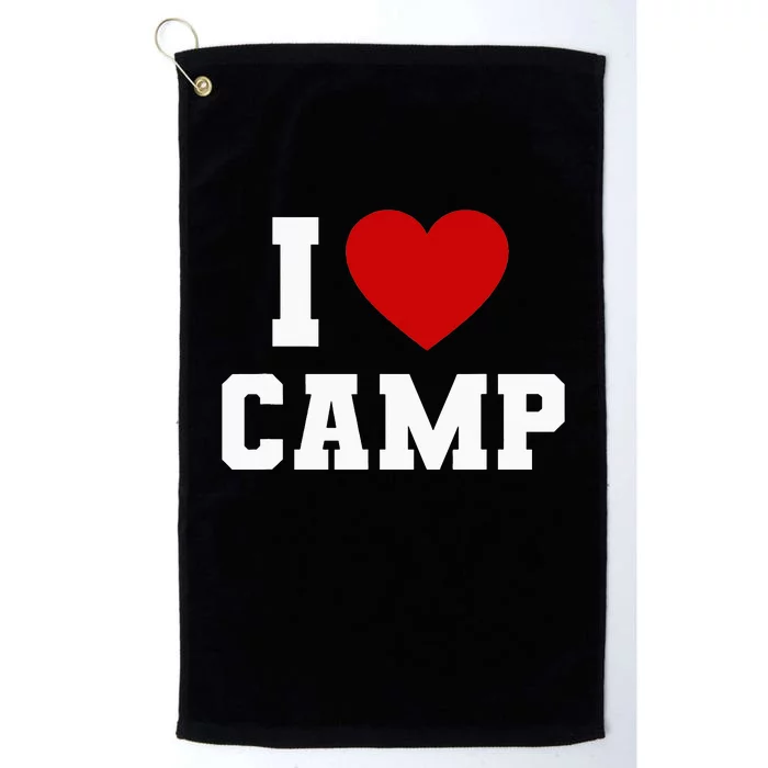 I Love Camp Summer Camp Camping S'more Glamping Outdoor Platinum Collection Golf Towel