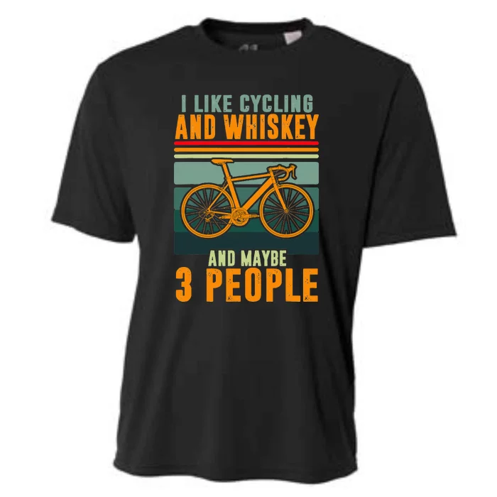 I Like Cycling And Whiskey And Maybe 3 People Cooling Performance Crew T-Shirt