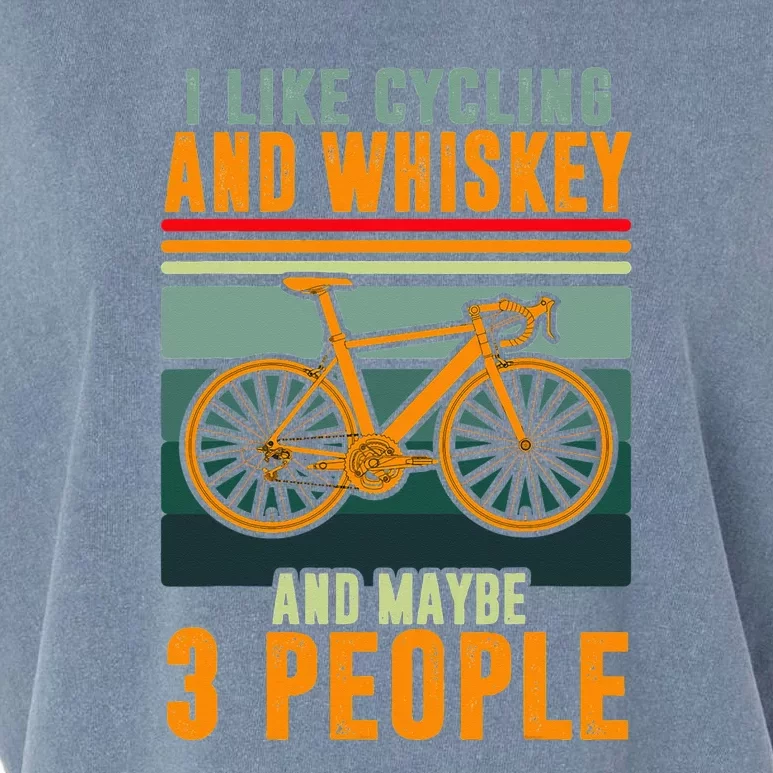 I Like Cycling And Whiskey And Maybe 3 People Garment-Dyed Women's Muscle Tee