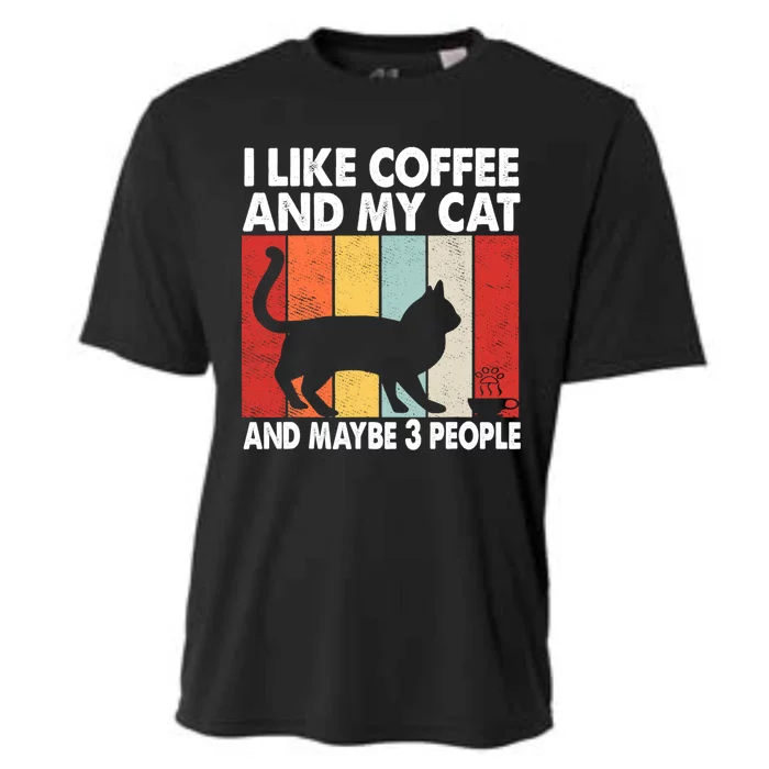 I Like Coffee And My Cat And Maybe 3 People Vintage Cooling Performance Crew T-Shirt