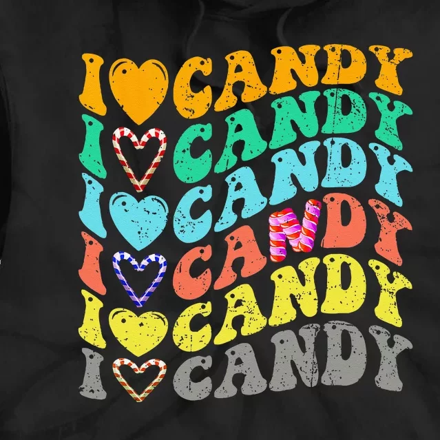 I Love Candy Halloween Party Cute Trick Or Treat Candyland Tie Dye Hoodie