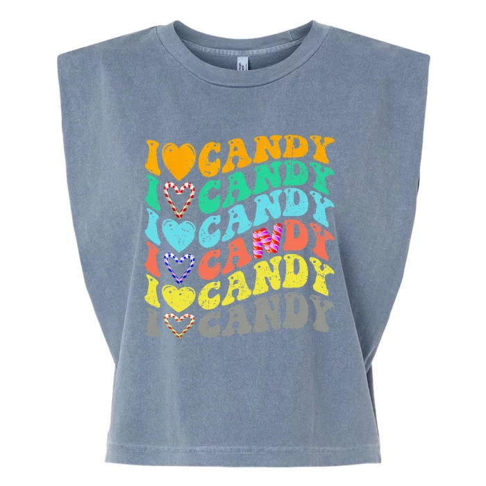 I Love Candy Halloween Party Cute Trick Or Treat Candyland Garment-Dyed Women's Muscle Tee