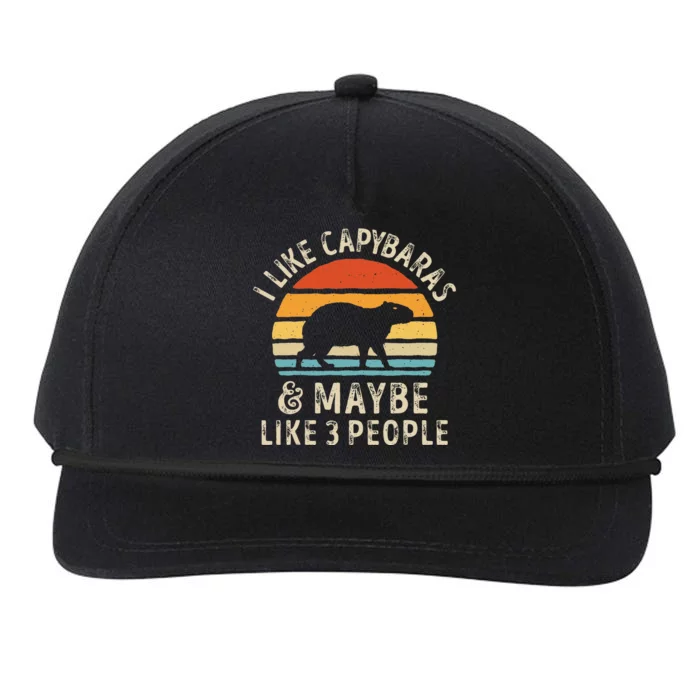 I Like Capybaras and Maybe 3 People Funny Capybara Lover Snapback Five-Panel Rope Hat