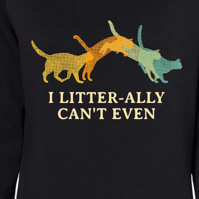 I Litterally Can't Even Cat Lover Funny Kitten Humor Womens California Wash Sweatshirt