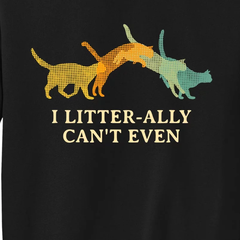 I Litterally Can't Even Cat Lover Funny Kitten Humor Tall Sweatshirt