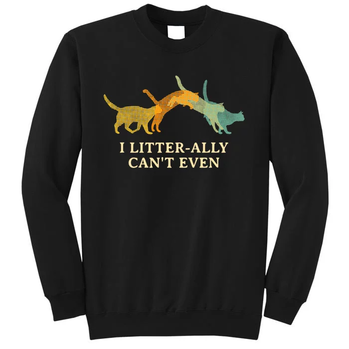 I Litterally Can't Even Cat Lover Funny Kitten Humor Tall Sweatshirt