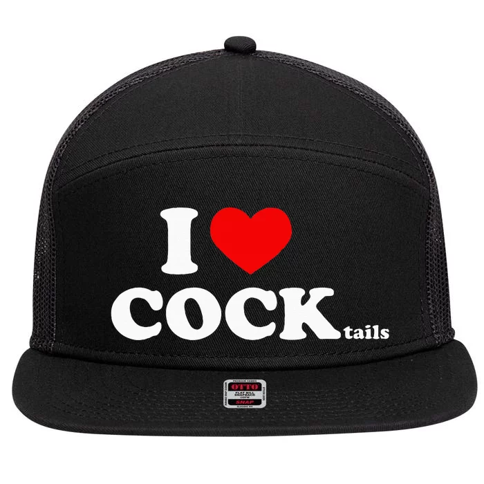 I Love Cocktails I Heart Cocktail Funny Drinking Party 7 Panel Mesh Trucker Snapback Hat