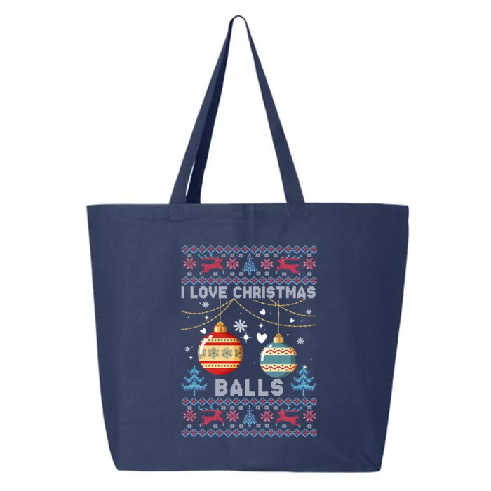 I Love Christmas Balls Xmas Inappropriate Dirty Joke Funny Gift 25L Jumbo Tote