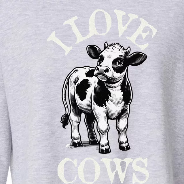 I Love Cows Donald Trump Meme Funny Quote Cropped Pullover Crew