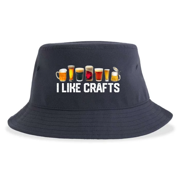 I LIKE CRAFTS Craft Beer Microbrew Hops Funny Gift Dad Sustainable Bucket Hat