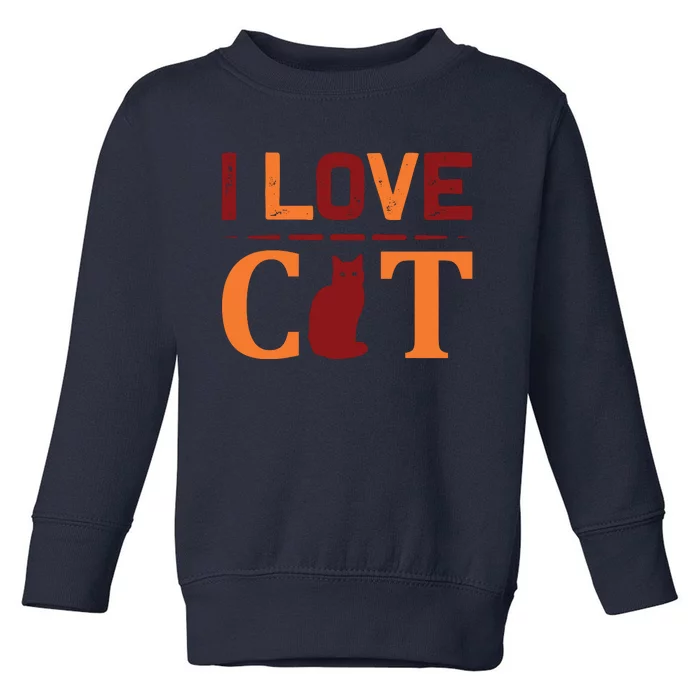 I Love Cat Toddler Sweatshirt