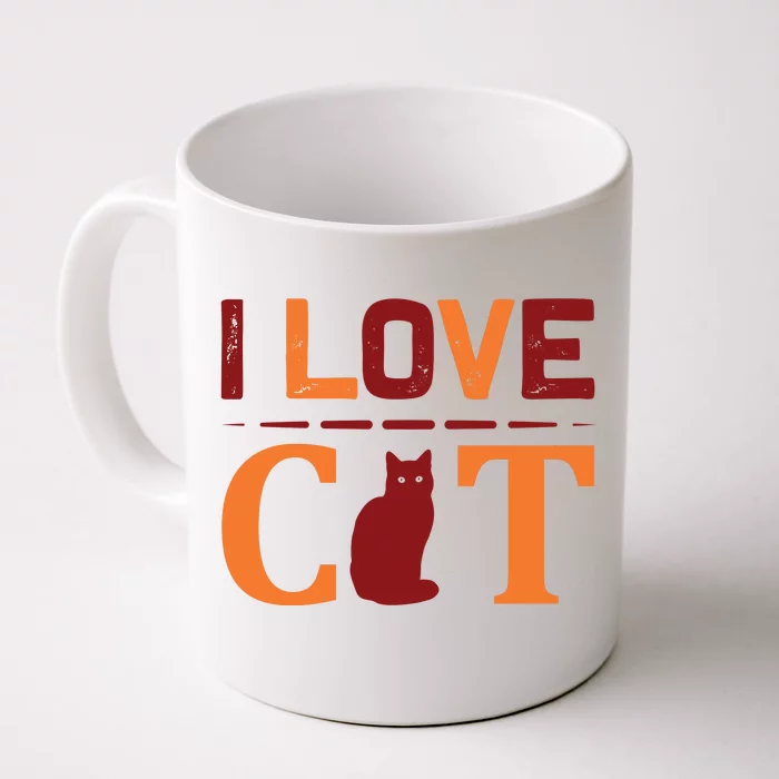 I Love Cat Front & Back Coffee Mug