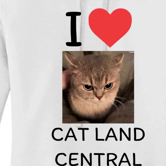 I Love Cat Land Central Women's Pullover Hoodie