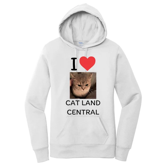 I Love Cat Land Central Women's Pullover Hoodie