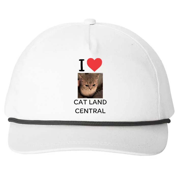 I Love Cat Land Central Snapback Five-Panel Rope Hat