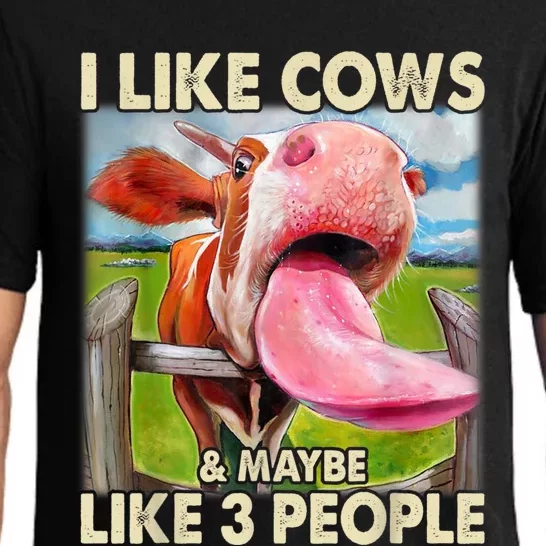 I Like Cows And Maybe Like 3 People Cow Lover Farmer Pajama Set