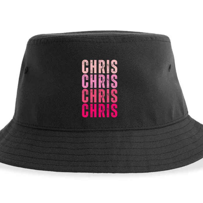 I Love Chris First Name Chris Sustainable Bucket Hat