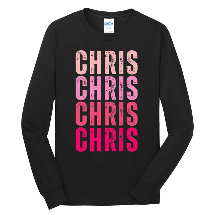 I Love Chris First Name Chris Tall Long Sleeve T-Shirt