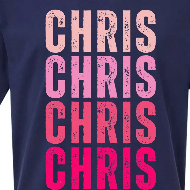 I Love Chris First Name Chris Sueded Cloud Jersey T-Shirt