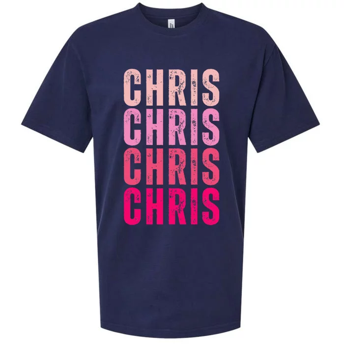 I Love Chris First Name Chris Sueded Cloud Jersey T-Shirt