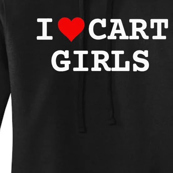 I Love Cart Golf Funny player golf lovers Women's Pullover Hoodie