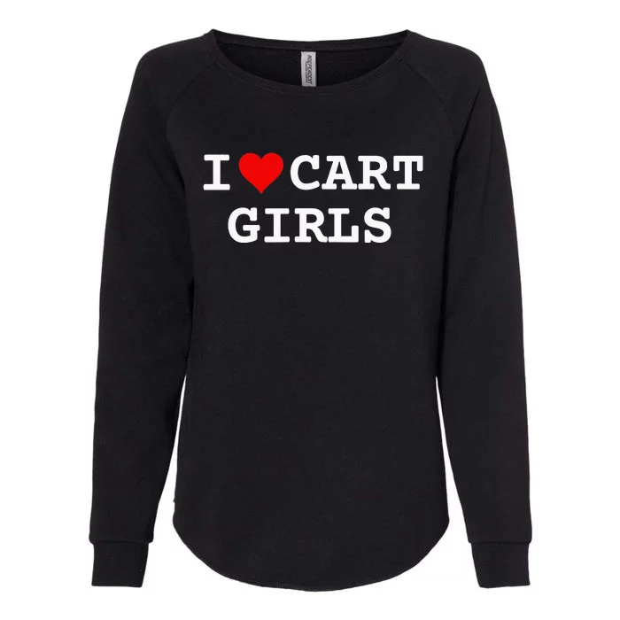 I Love Cart Golf Funny player golf lovers Womens California Wash Sweatshirt