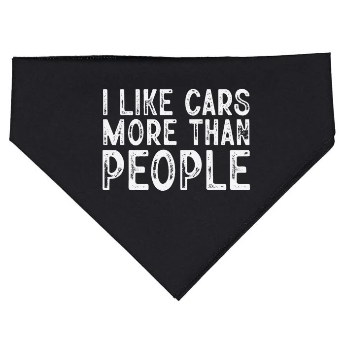 I Like Cars More Than People Funny Car Lover USA-Made Doggie Bandana