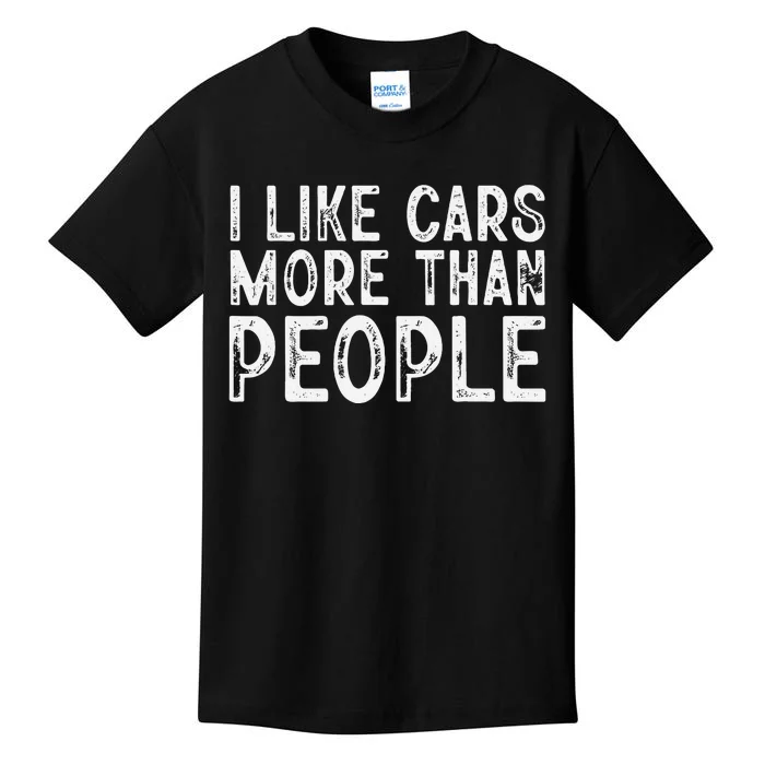 I Like Cars More Than People Funny Car Lover Kids T-Shirt