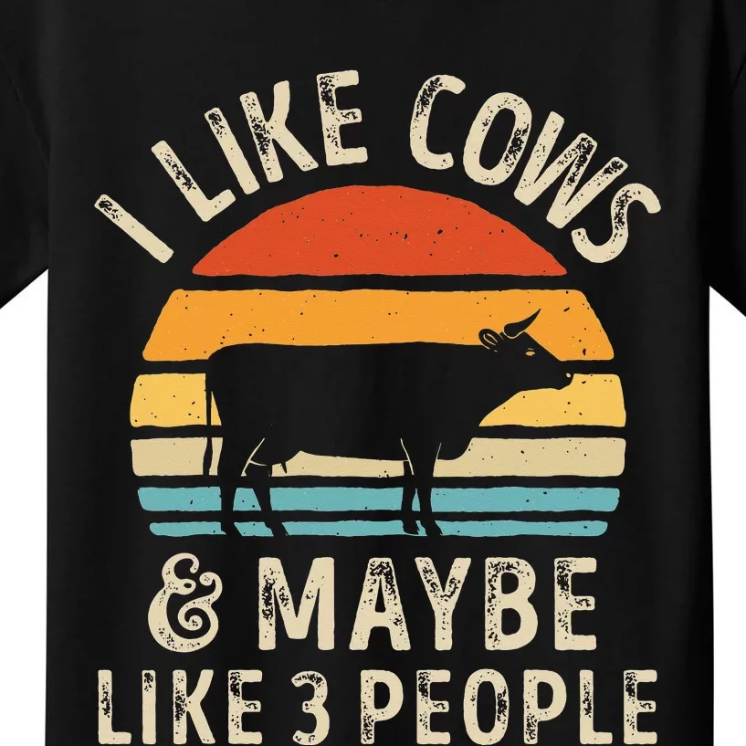 I Like Cows And Maybe Like 3 People Cow Farm Kids T-Shirt