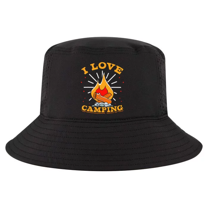 I Love Camping Lover Camp Campsite Camper Cool Comfort Performance Bucket Hat