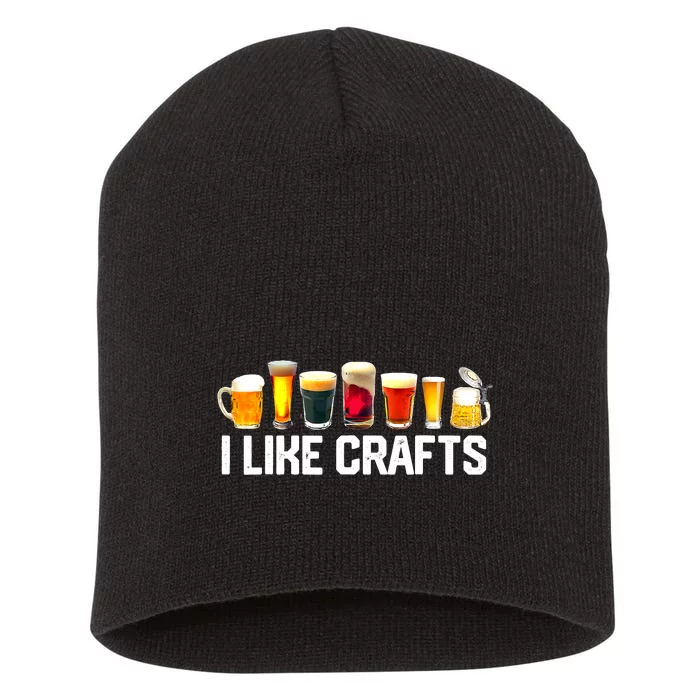 I Like Craft Beer Microbrew Hops Funny Dad M.e.n Short Acrylic Beanie