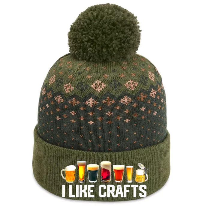 I Like Craft Beer Microbrew Hops Funny Dad M.e.n The Baniff Cuffed Pom Beanie