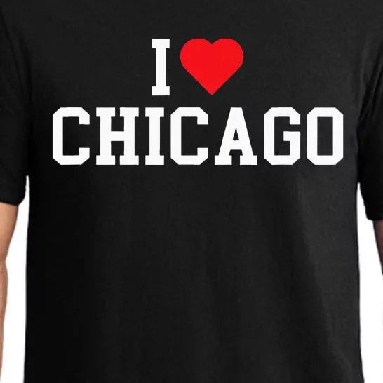 I Love Chicago Illinois Throwback Design Classic Pajama Set