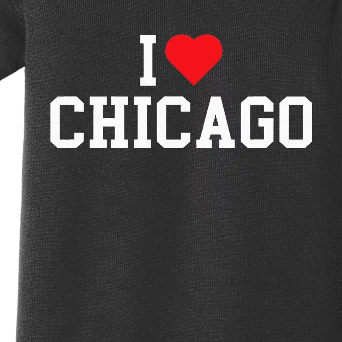 I Love Chicago Illinois Throwback Design Classic Baby Bodysuit