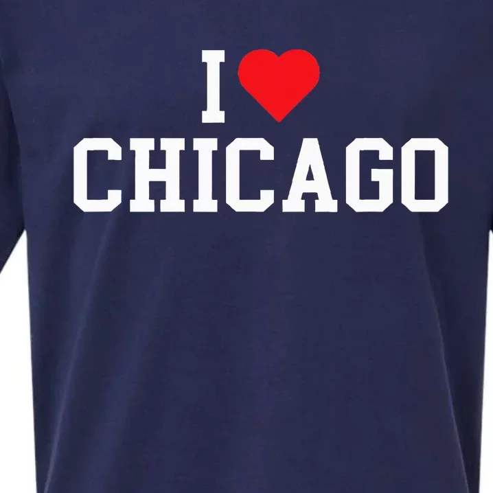 I Love Chicago Illinois Throwback Design Classic Sueded Cloud Jersey T-Shirt