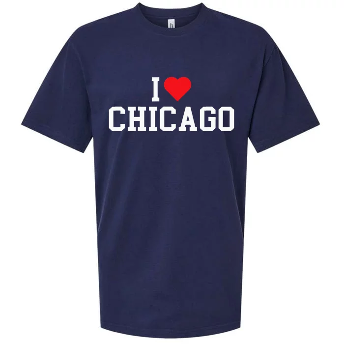 I Love Chicago Illinois Throwback Design Classic Sueded Cloud Jersey T-Shirt