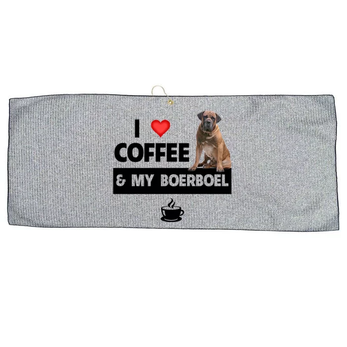 I Love Coffee And My Boerboel Hunting Dog Mom Dad Caffeine Great Gift Large Microfiber Waffle Golf Towel