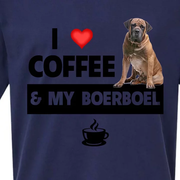 I Love Coffee And My Boerboel Hunting Dog Mom Dad Caffeine Great Gift Sueded Cloud Jersey T-Shirt