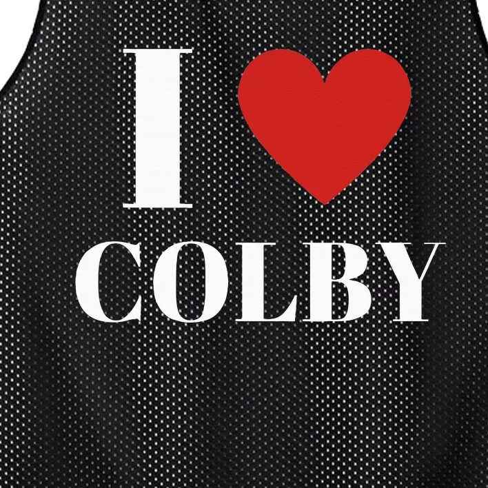 I Love Colby Heart Family Lover Mesh Reversible Basketball Jersey Tank