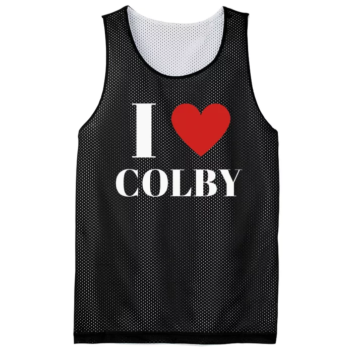 I Love Colby Heart Family Lover Mesh Reversible Basketball Jersey Tank