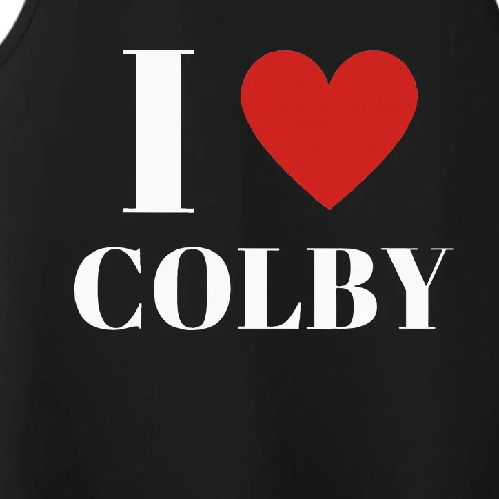 I Love Colby Heart Family Lover Performance Tank